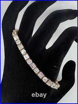 Vermeil Gold over 925 Sterling Silver Cubic Zirconia Tennis 7 Bracelet