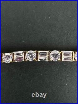 Vermeil Gold over 925 Sterling Silver Cubic Zirconia Tennis 7 Bracelet