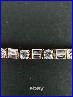 Vermeil Gold over 925 Sterling Silver Cubic Zirconia Tennis 7 Bracelet