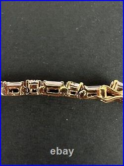 Vermeil Gold over 925 Sterling Silver Cubic Zirconia Tennis 7 Bracelet