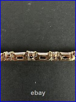 Vermeil Gold over 925 Sterling Silver Cubic Zirconia Tennis 7 Bracelet