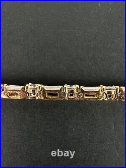 Vermeil Gold over 925 Sterling Silver Cubic Zirconia Tennis 7 Bracelet