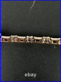 Vermeil Gold over 925 Sterling Silver Cubic Zirconia Tennis 7 Bracelet