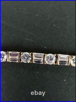 Vermeil Gold over 925 Sterling Silver Cubic Zirconia Tennis 7 Bracelet