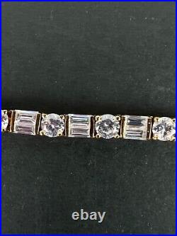 Vermeil Gold over 925 Sterling Silver Cubic Zirconia Tennis 7 Bracelet