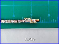 Vermeil Gold over 925 Sterling Silver Cubic Zirconia Tennis 7 Bracelet