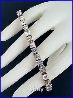 Vermeil Gold over 925 Sterling Silver Cubic Zirconia Tennis 7 Bracelet