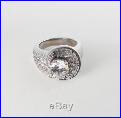 Victoria Weick Sterling Silver 925 Clear Cubic Zirconia Statement Ring 6 New