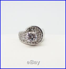 Victoria Weick Sterling Silver 925 Clear Cubic Zirconia Statement Ring 6 New