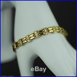 Vintage 18k gold plated sterling silver bracelet chain tennis Cubic Zirconia