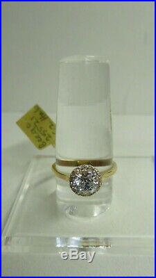 Vintage 9 Ct Gold Ring With Cubic Zirconia Setting