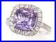 Vintage Amethyst Cubic Zirconia Sterling Silver Ring Size 6.75