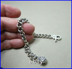 Vintage Aqua Fortis Heavy Sterling Silver Bracelet- Cubic Zirconias Sn746