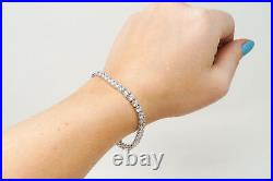 Vintage Classic Cubic Zirconia Sterling Silver Tennis Bracelet