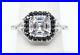 Vintage Cubic Zirconia Black Onyx Sterling Silver Ring Size 6