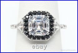 Vintage Cubic Zirconia Black Onyx Sterling Silver Ring Size 6