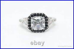 Vintage Cubic Zirconia Black Onyx Sterling Silver Ring Size 6