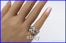 Vintage Cubic Zirconia Gold Vermeil Sterling Silver Ring Size 5.75