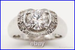 Vintage Cubic Zirconia Love Sterling Silver Ring Size 7