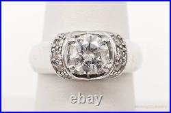 Vintage Cubic Zirconia Love Sterling Silver Ring Size 7