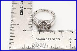 Vintage Cubic Zirconia Love Sterling Silver Ring Size 7