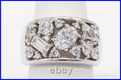 Vintage Cubic Zirconia Sterling Silver Band Ring Size 6.75