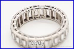 Vintage Cubic Zirconia Sterling Silver Band Ring Size 9