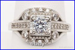 Vintage Cubic Zirconia Sterling Silver Plated Ring Size 9