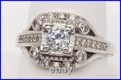 Vintage Cubic Zirconia Sterling Silver Plated Ring Size 9