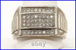 Vintage Cubic Zirconia Sterling Silver Ring Size 12.75