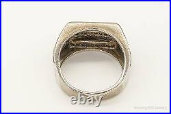 Vintage Cubic Zirconia Sterling Silver Ring Size 12.75