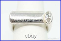 Vintage Cubic Zirconia Sterling Silver Ring Size 6.25