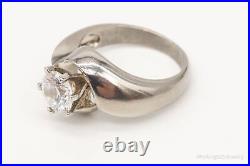Vintage Cubic Zirconia Sterling Silver Ring Size 7.75