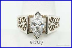 Vintage Cubic Zirconia Sterling Silver Ring Size 8.25