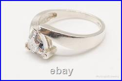 Vintage Cubic Zirconia Sterling Silver Ring Size 9