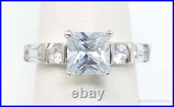 Vintage Cubic Zirconia Sterling Silver Statement Ring SZ 7.25