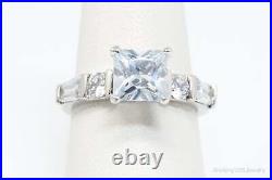 Vintage Cubic Zirconia Sterling Silver Statement Ring SZ 7.25