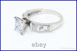 Vintage Cubic Zirconia Sterling Silver Statement Ring SZ 7.25