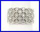 Vintage Designer Cubic Zirconia Sterling Silver Statement Wide Band Ring Sz 7