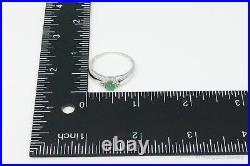 Vintage Designer Emerald Cubic Zirconia Sterling Silver Ring Size 11