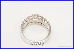 Vintage Designer GV Cubic Zirconia Sterling Silver Ring Size 7.75