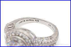 Vintage Designer Judith Ripka Cubic Zirconia Sterling Silver Ring Size 6