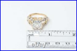 Vintage Designer MEDA Cubic Zirconia Gold Vermeil Sterling Silver Ring SZ 9