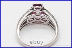 Vintage Designer Pink Tourmaline Cubic Zirconia Sterling Silver Ring Size 10