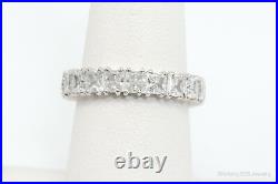 Vintage Eternity Band Cubic Zirconia Sterling Silver Ring Size 6.5