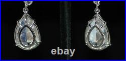 Vintage Fantasia By Deserio Sterling Cubic Zirconia Cluster Ear Clips With Drop