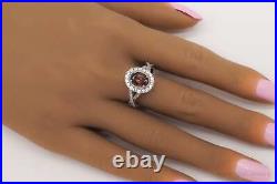 Vintage Garnet Cubic Zirconia Sterling Silver Ring Size 11