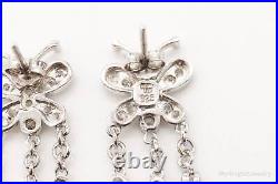 Vintage Iolite Cubic Zirconia Butterfly Sterling Silver Earrings