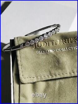 Vintage JUDITH RIPKA Sterling Silver. 925 Cuff Bracelet 9 CZ Cubic Zirconia Box