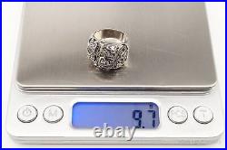 Vintage Judith Jack Cubic Zirconia Marcasite Sterling Silver Ring Size 6.25